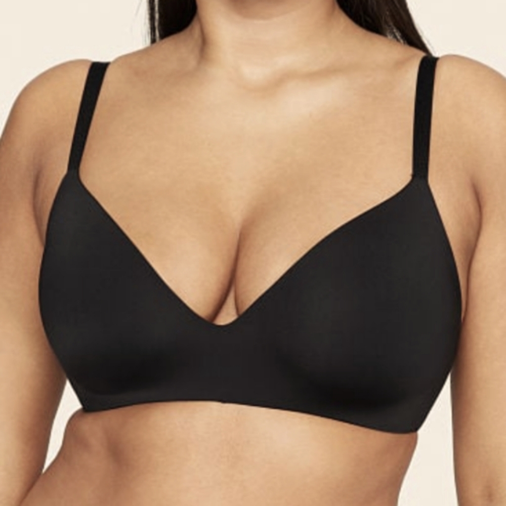 34DD Lightly-Line Wireless Bra - SMOOTH BLACK
